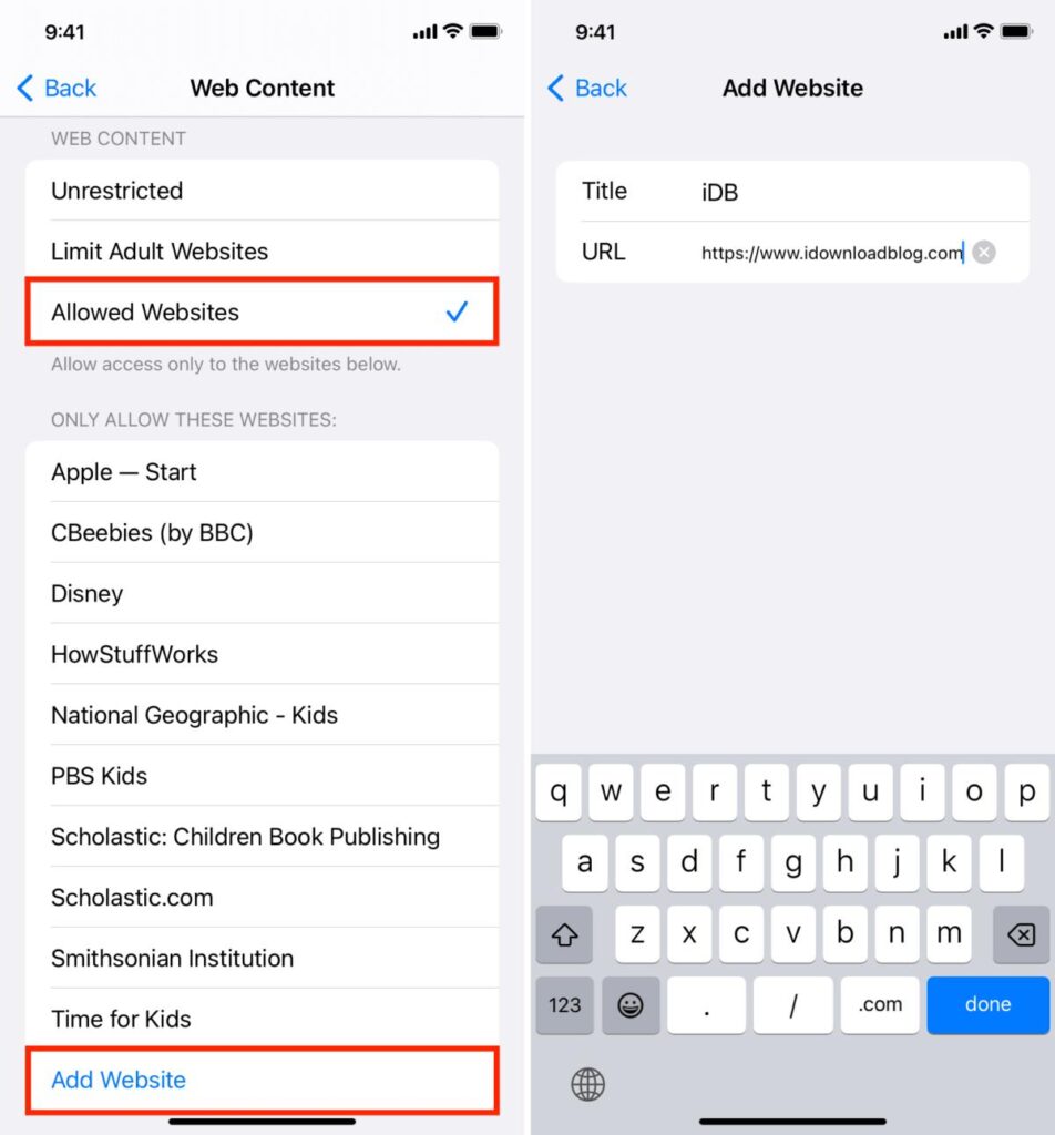 safari website restrictions on mac using apple screen time settings