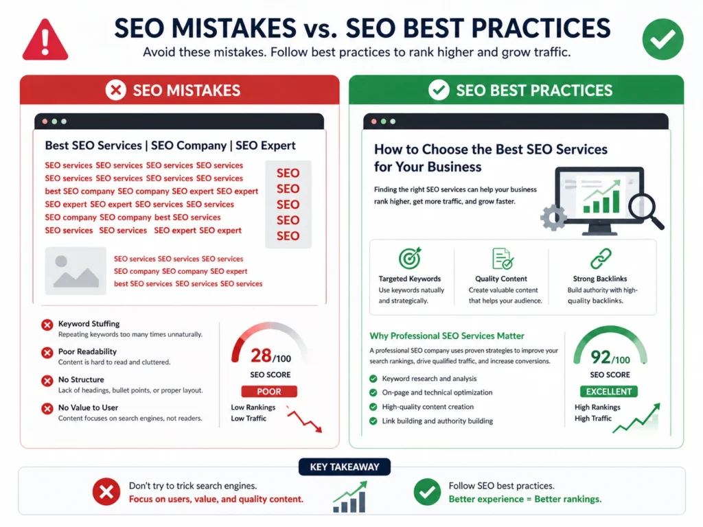 keyword stuffing seo mistake example vs optimized content