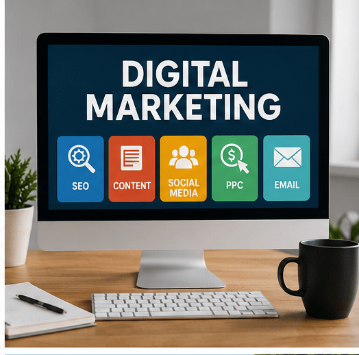 business owner analyzing digital marketing ROI results